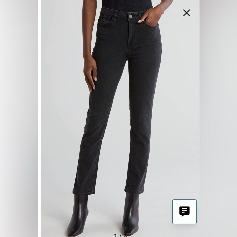 PAIGE Women’s Faded Black Charcoal Hoxton Slim Jeans